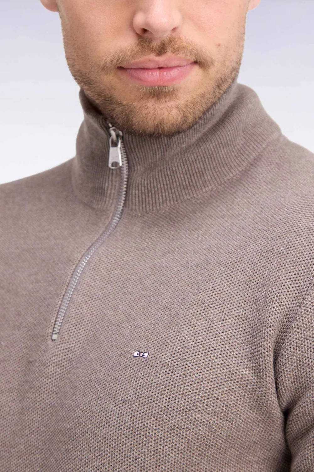 Eden Park pull col camionneur marron coton