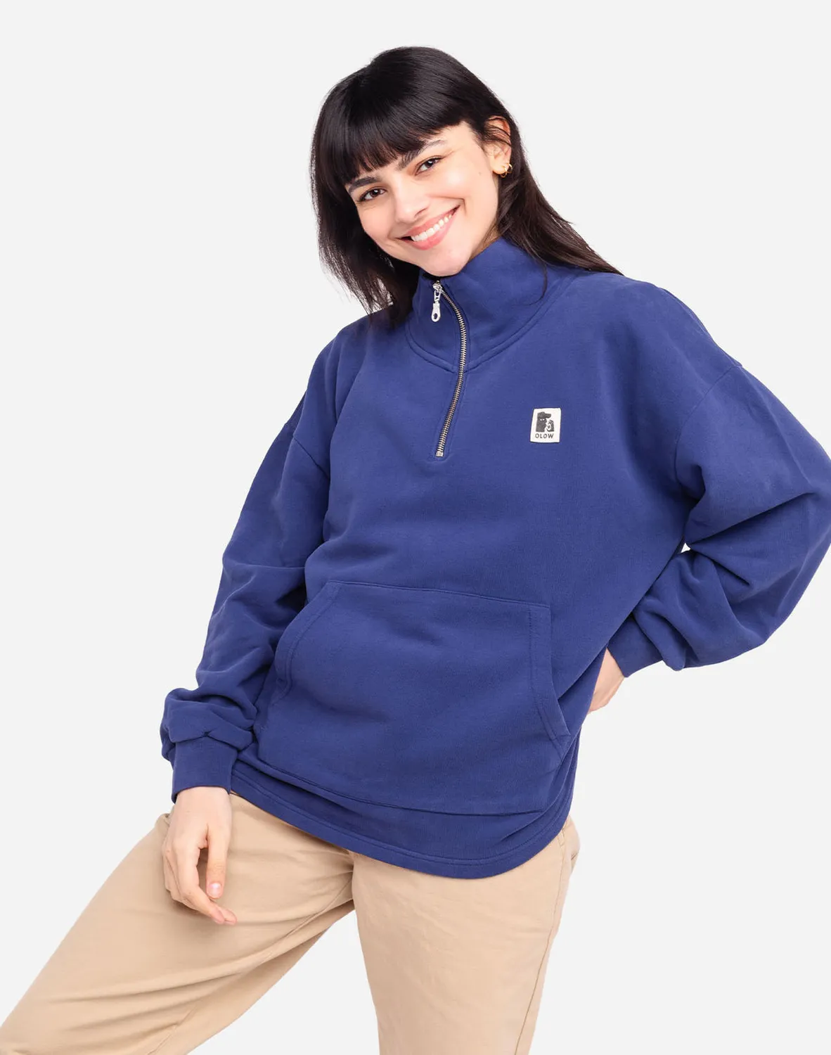 Olow Bernex sweat zippé ultramarine coton bio