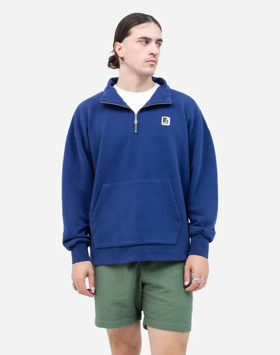 Olow Bernex sweat zippé ultramarine coton bio