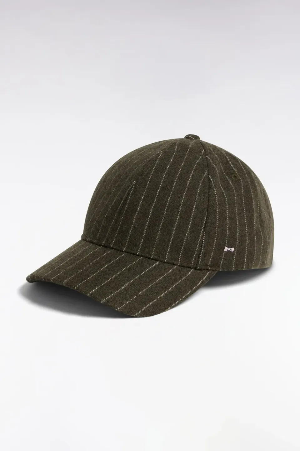 Eden Park casquette drap laine rayé kaki TU 6 panneaux