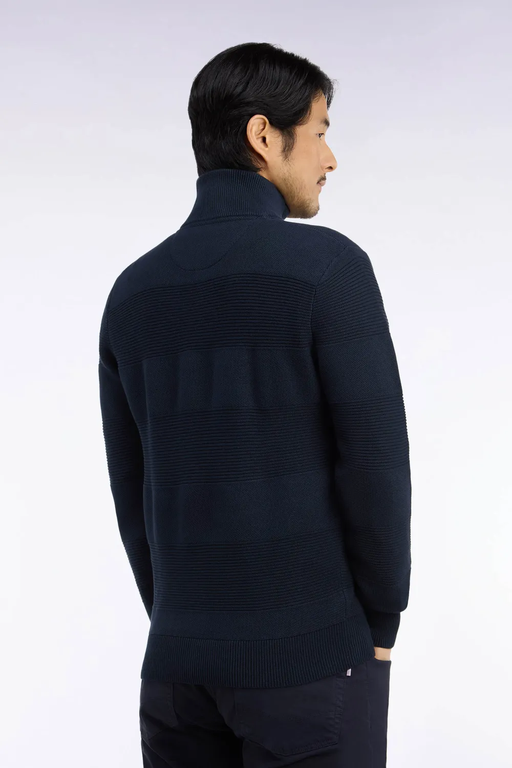 Eden Park Tricolore pull camionneur marine rayé maille regular
