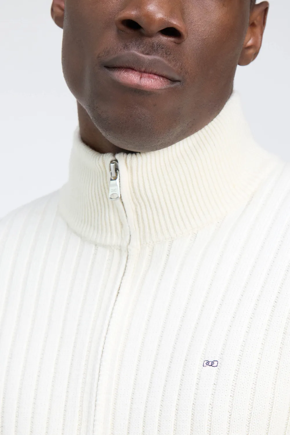 Eden Park H26MAICA0009 cardigan zippé écru laine-coton