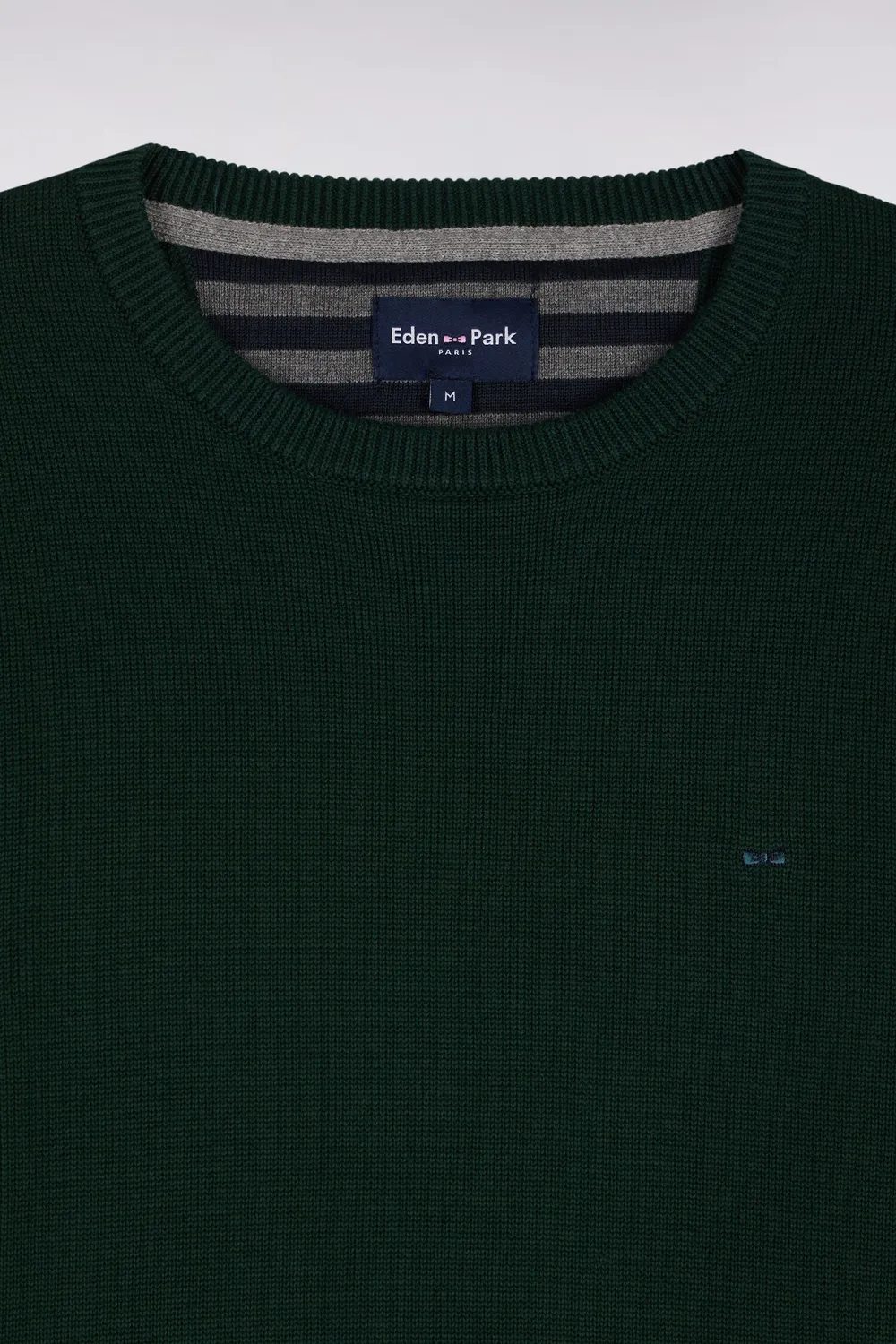 Eden Park pull col rond vert forêt coton homme