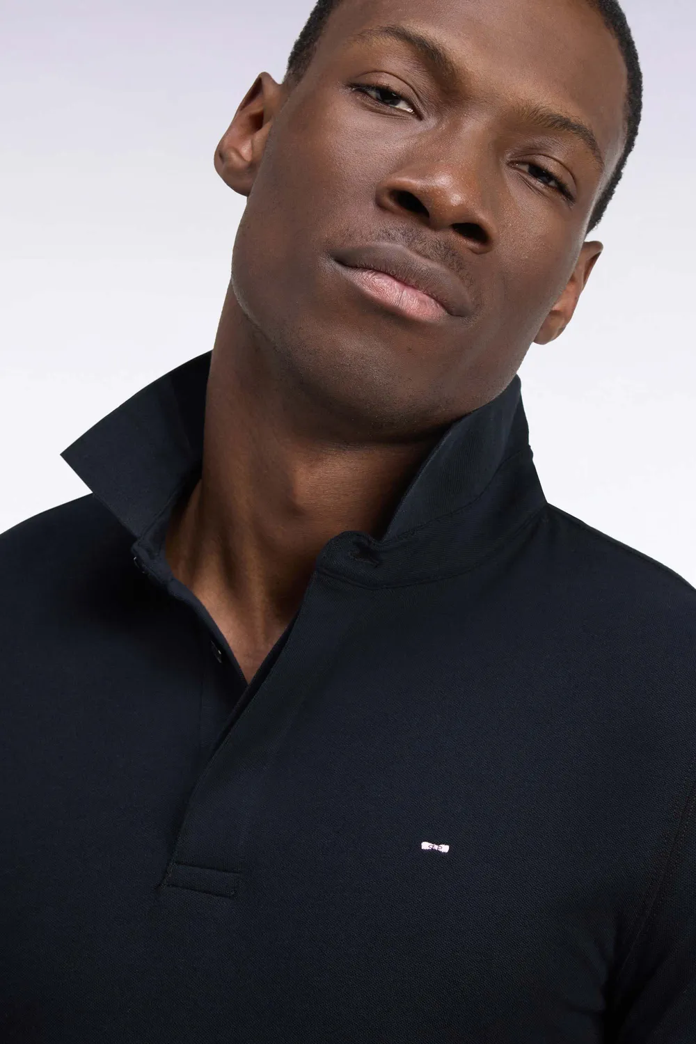 Eden Park polo manches courtes noir slim stretch