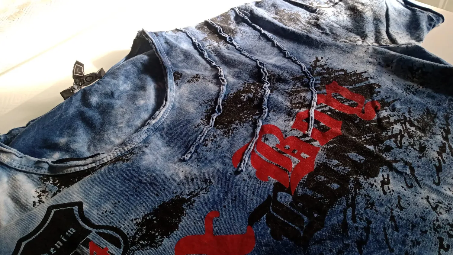 Subliminal Mode BX103 t-shirt homme coton bleu S délavé