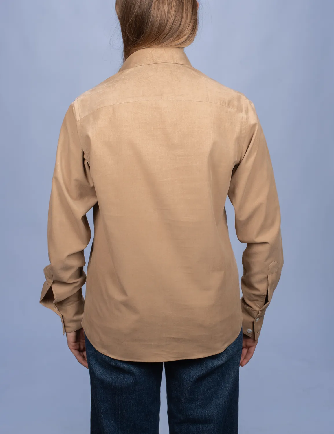 La Chemise Française Velours Milleraies Camel chemisier femme