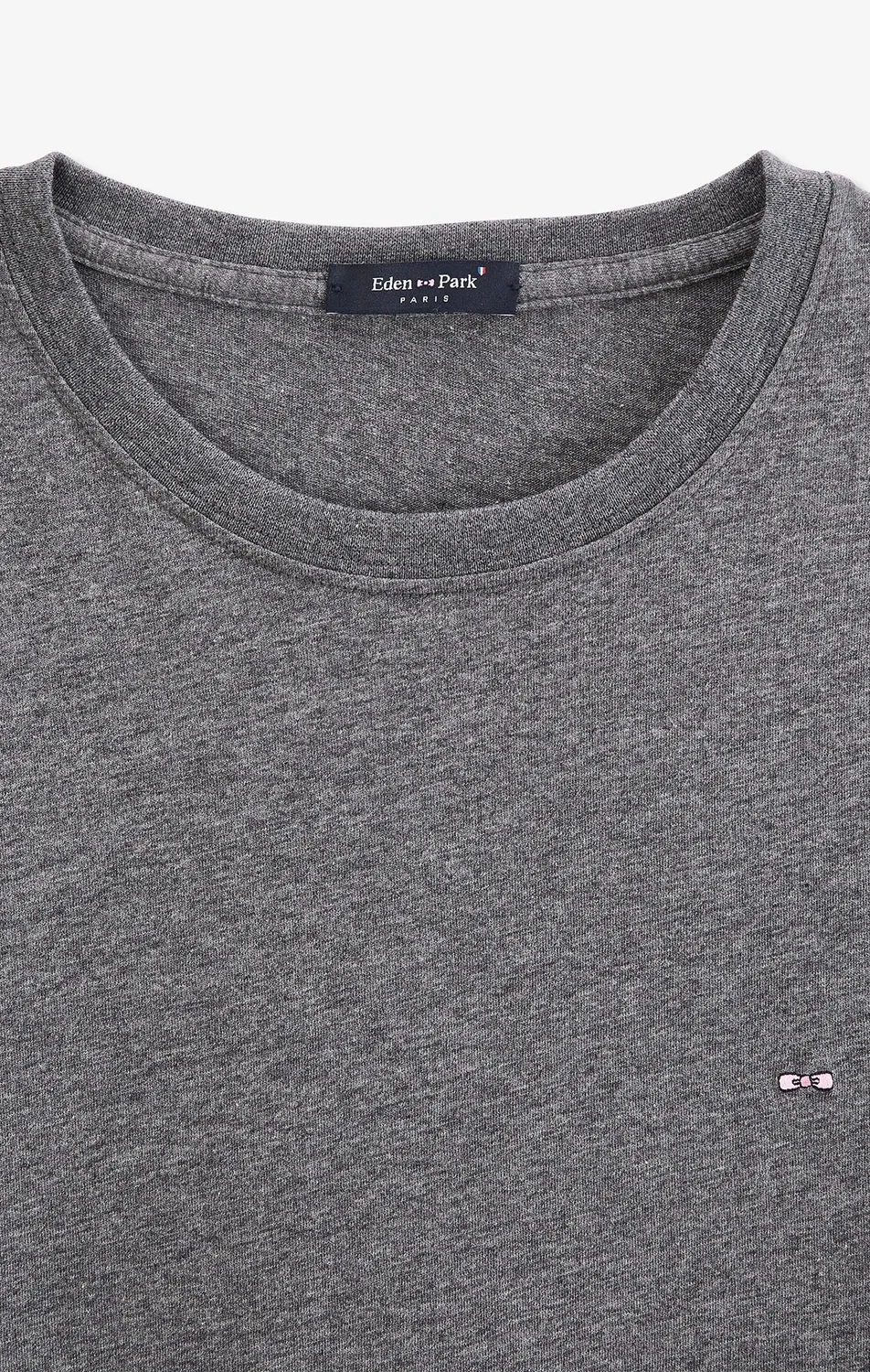Eden Park t-shirt manches longues gris coton Pima col rond