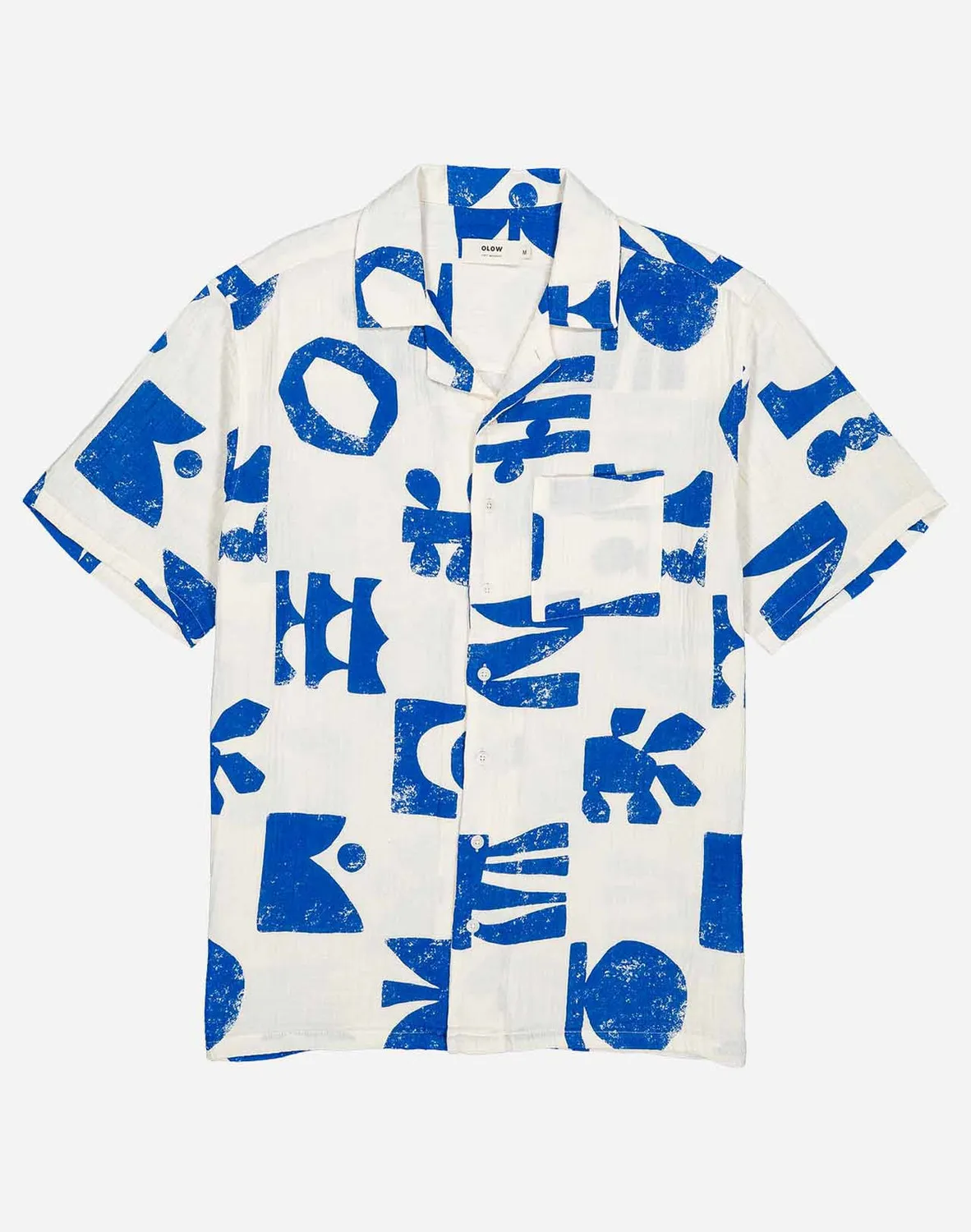 OLOW Aloha Shapes chemise écrue bleu intense