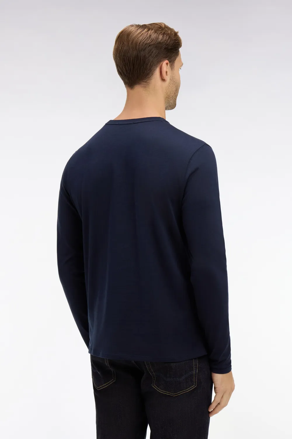 Eden Park t-shirt manches longues coton pima marine homme