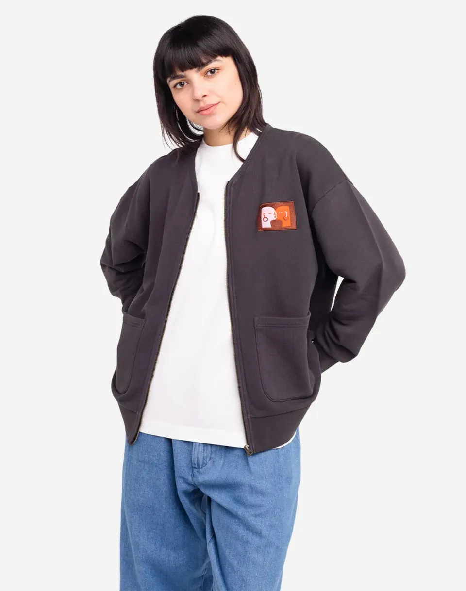 OLOW Kigo Kiss sweat zippé noir carbone bouclé