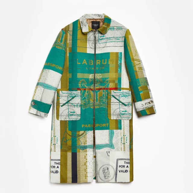 Labrum Ya-Alimamy manteau long passeport multicolore laine