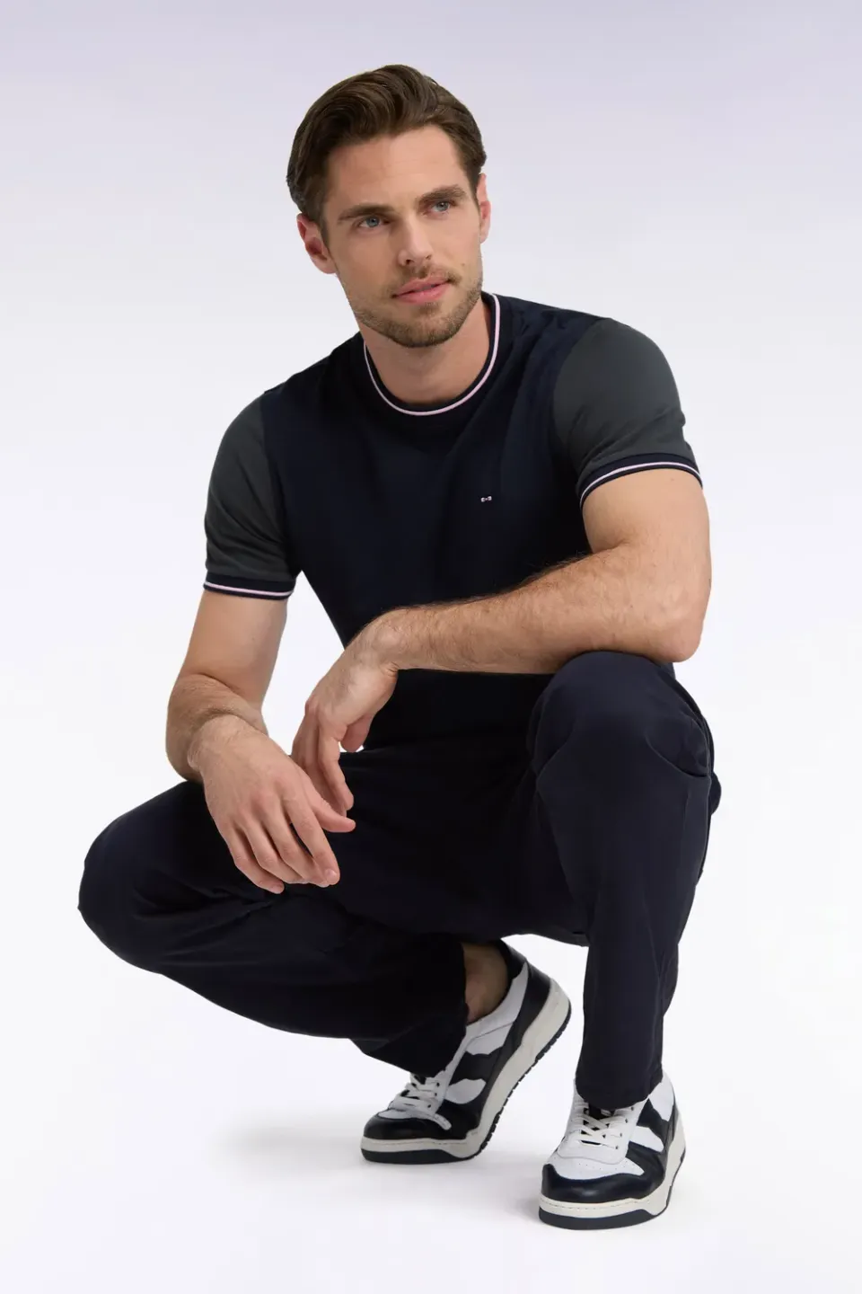 Eden Park Tricolore t-shirt homme marine coton peigné