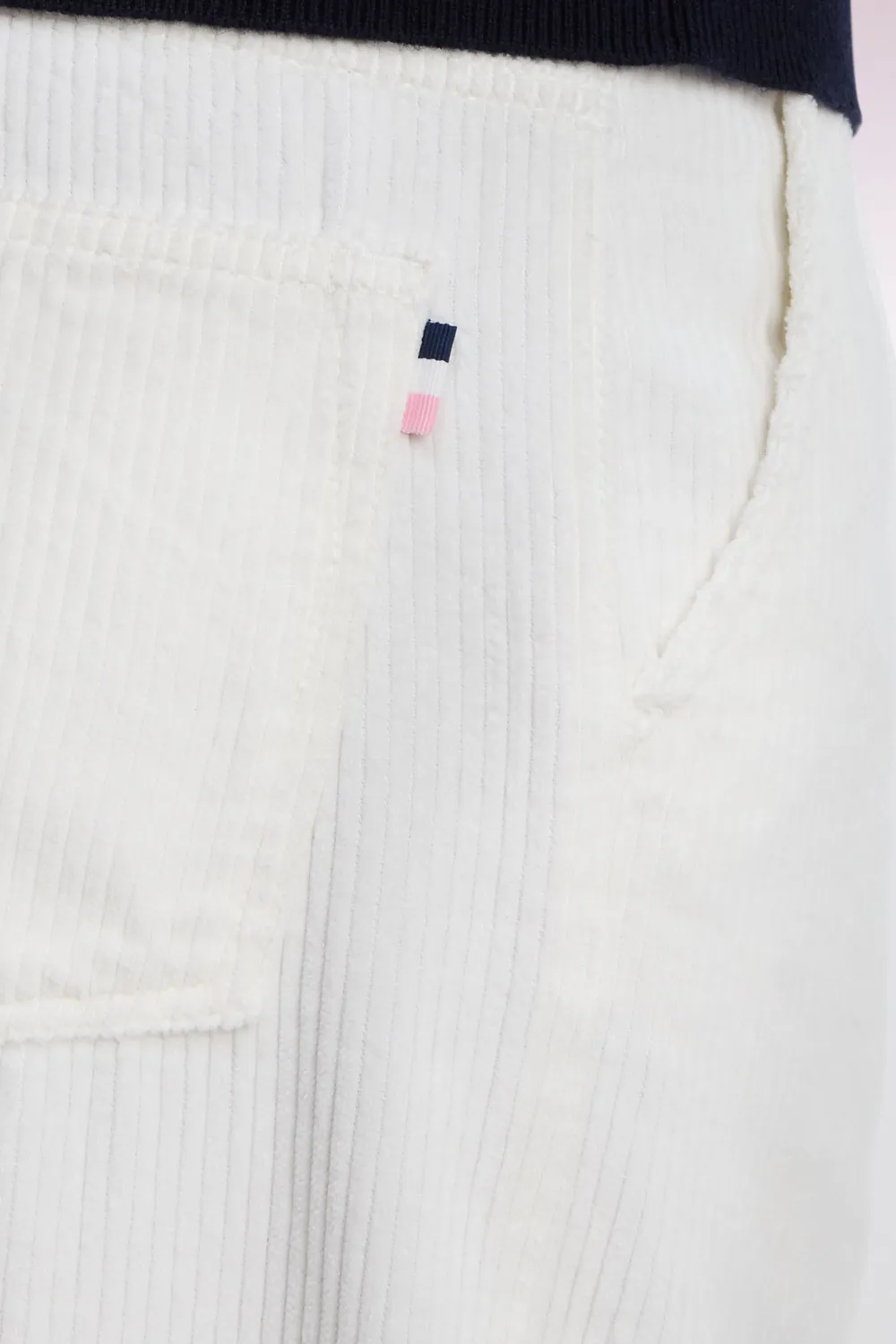 Eden Park pantalon velours côtelé écru coupe droite femme