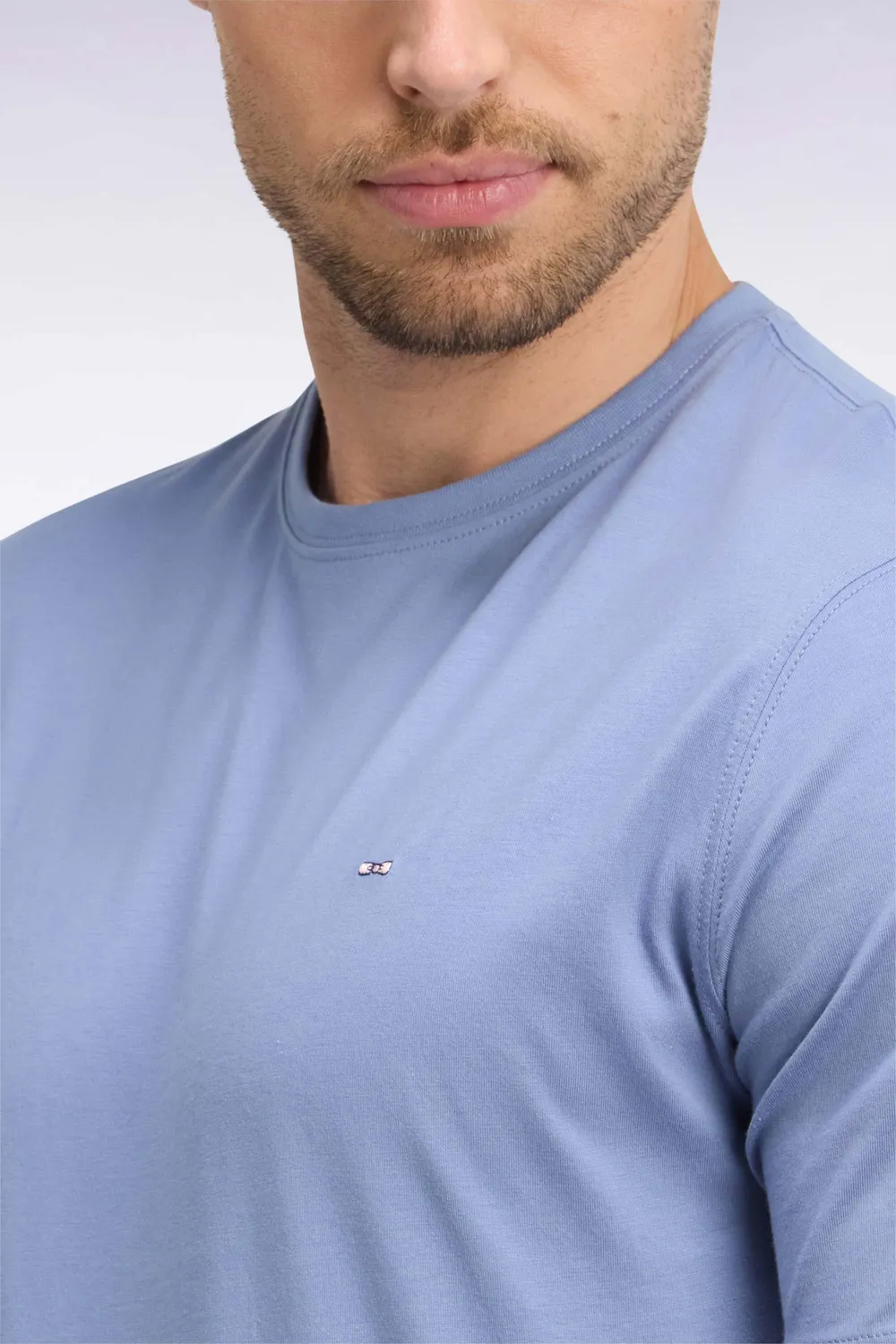 Eden Park H26MAITC0005/BLC8 t-shirt bleu coton col rond