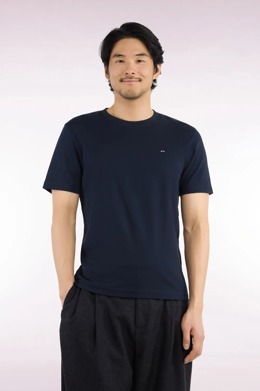 Eden Park H26MAITC0009 t-shirt marine coton coupe droite
