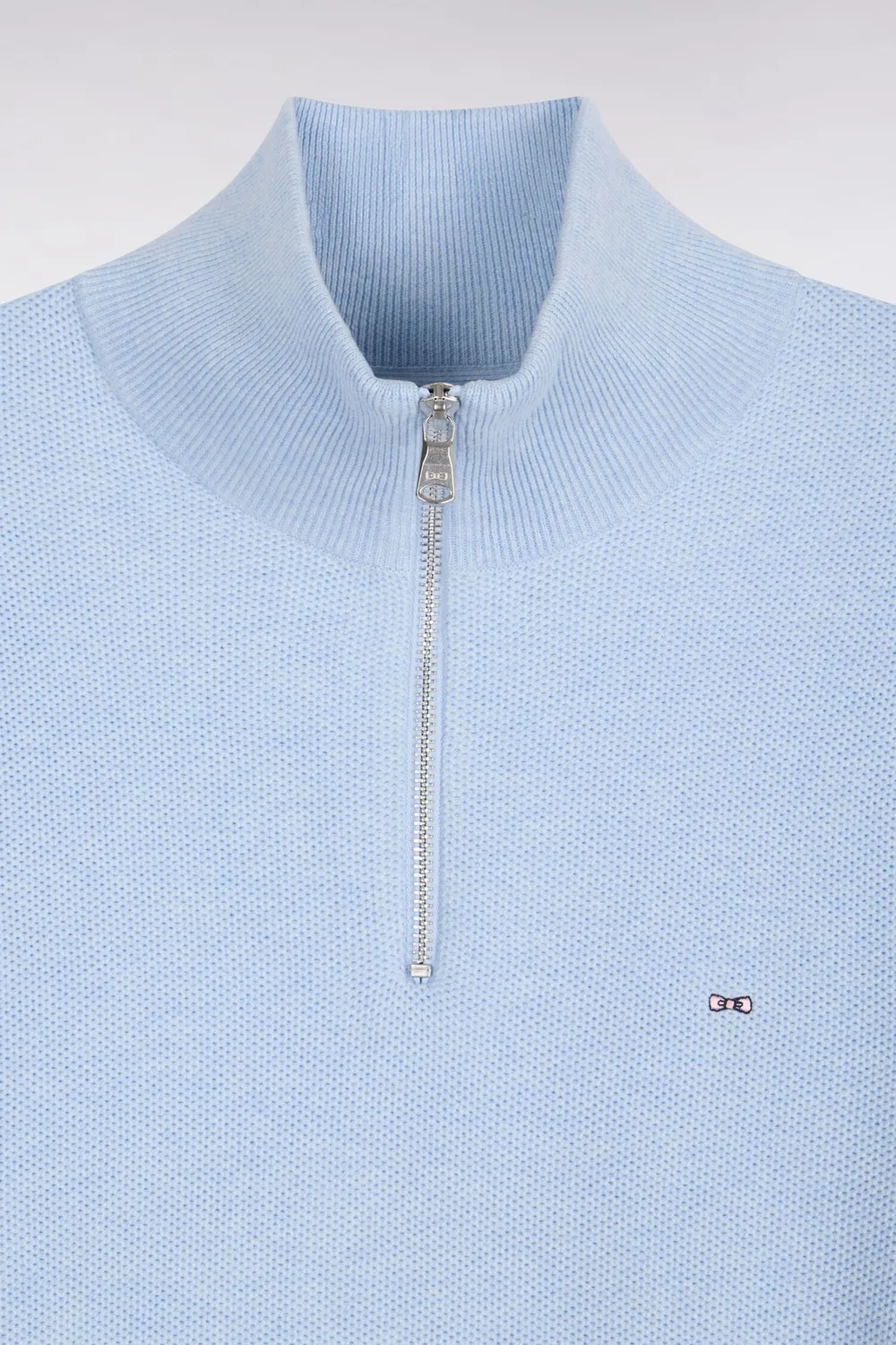 Eden Park pull col camionneur bleu ciel coton homme