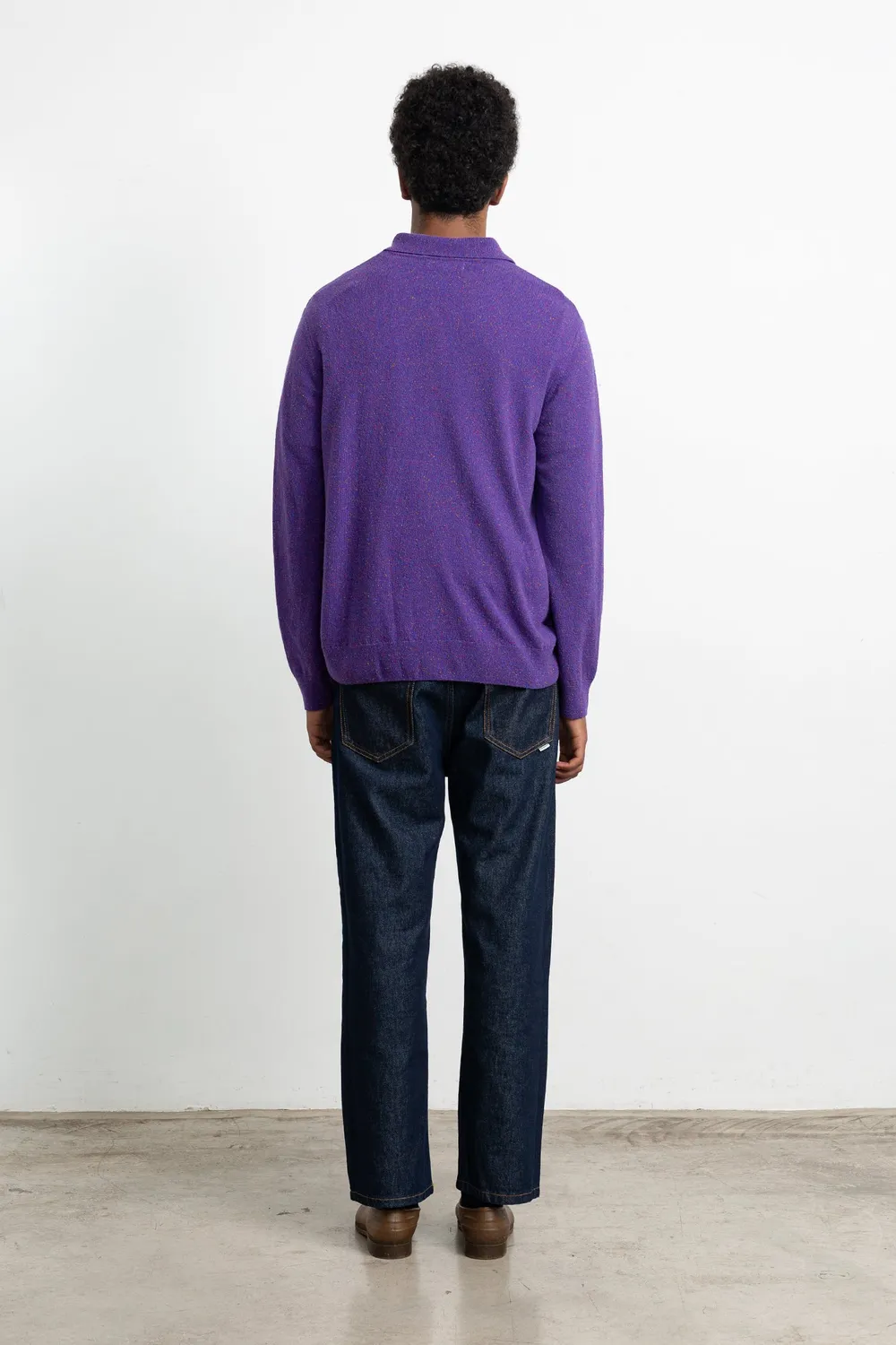 Edmmond Studios Axial Cardigan gilet violet tweed poche