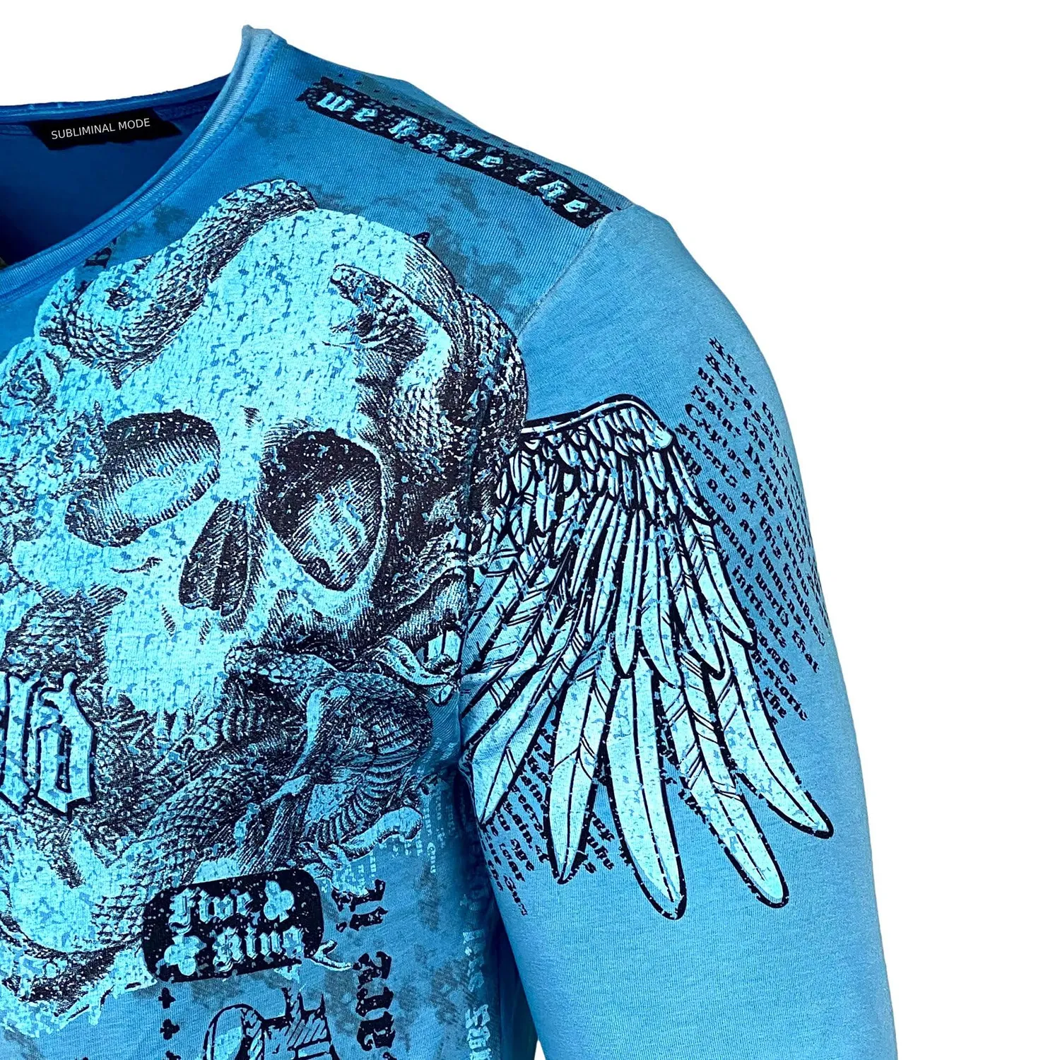 Subliminal Mode BX709 t-shirt manches longues bleu turquoise L
