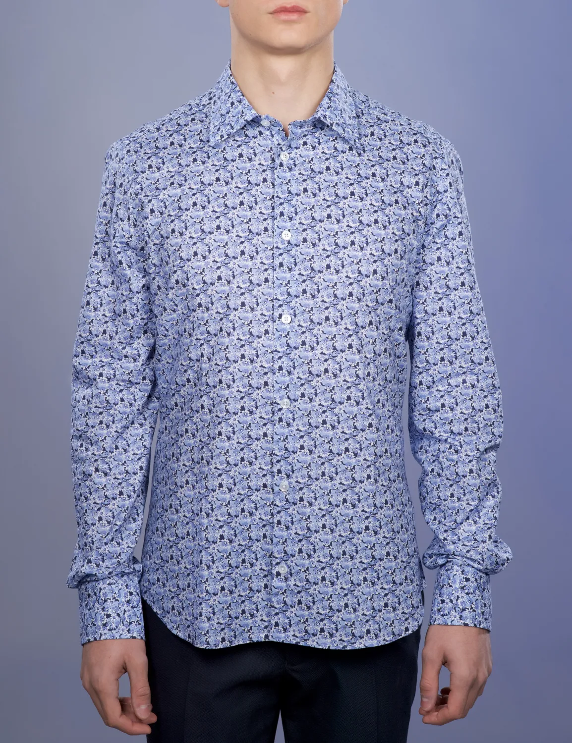 La Chemise Française Fleurs Bleues chemise homme floral