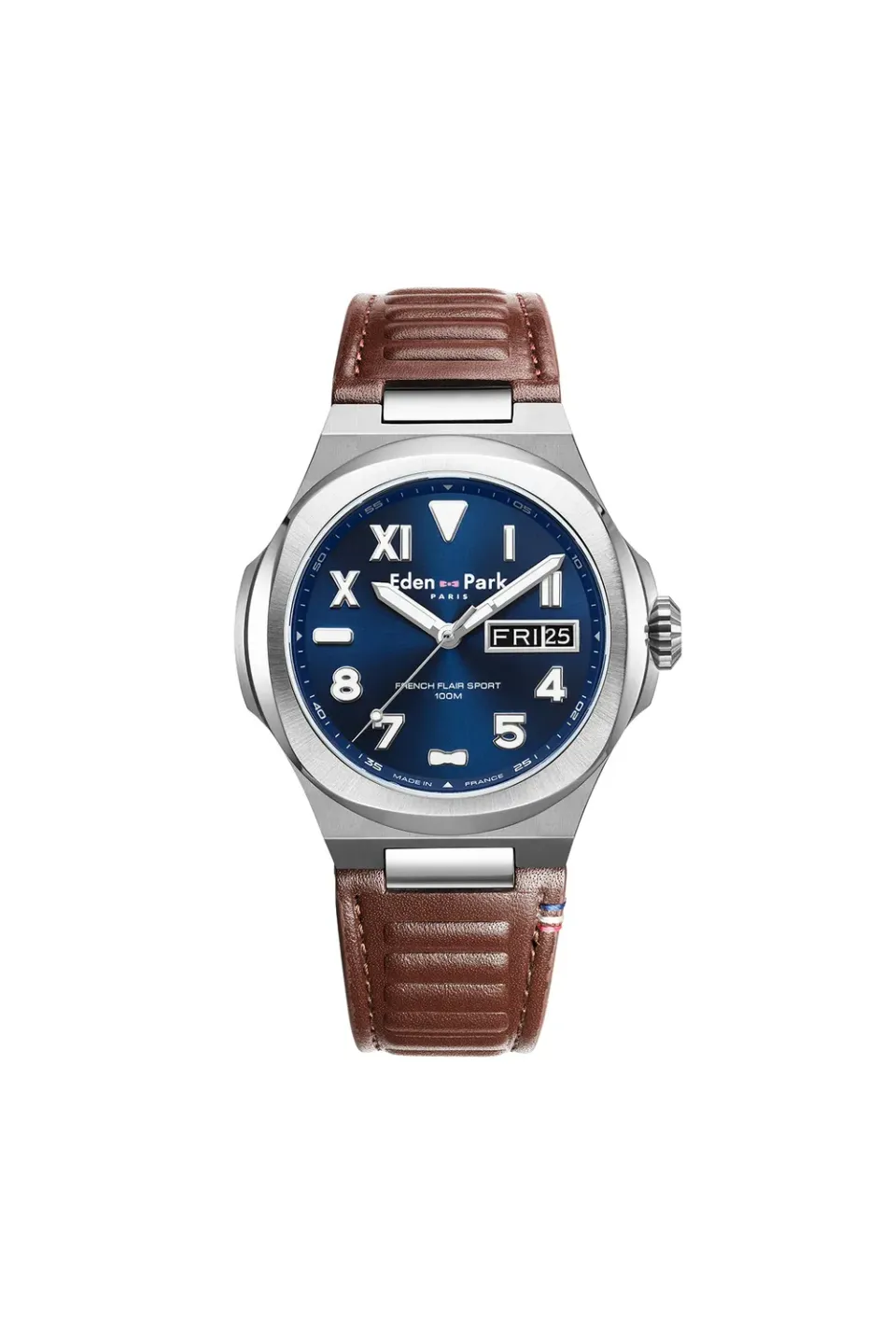 Eden Park Jour Date montre quartz bleue caoutchouc