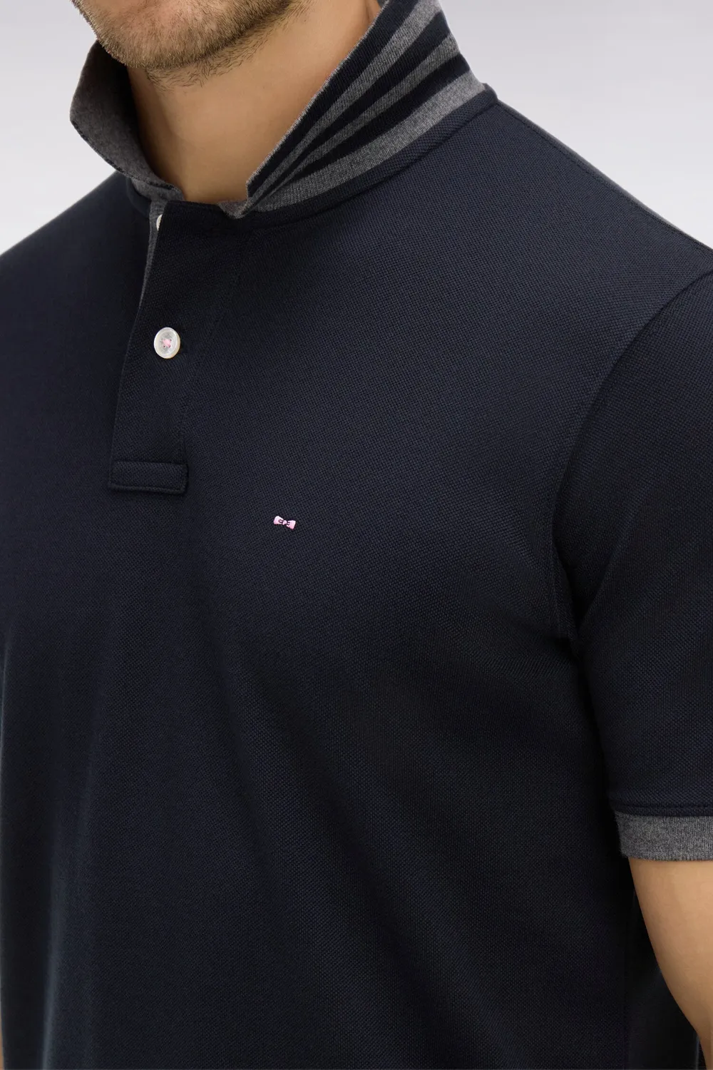 Eden Park Polo coton Pima noir détails contrastés