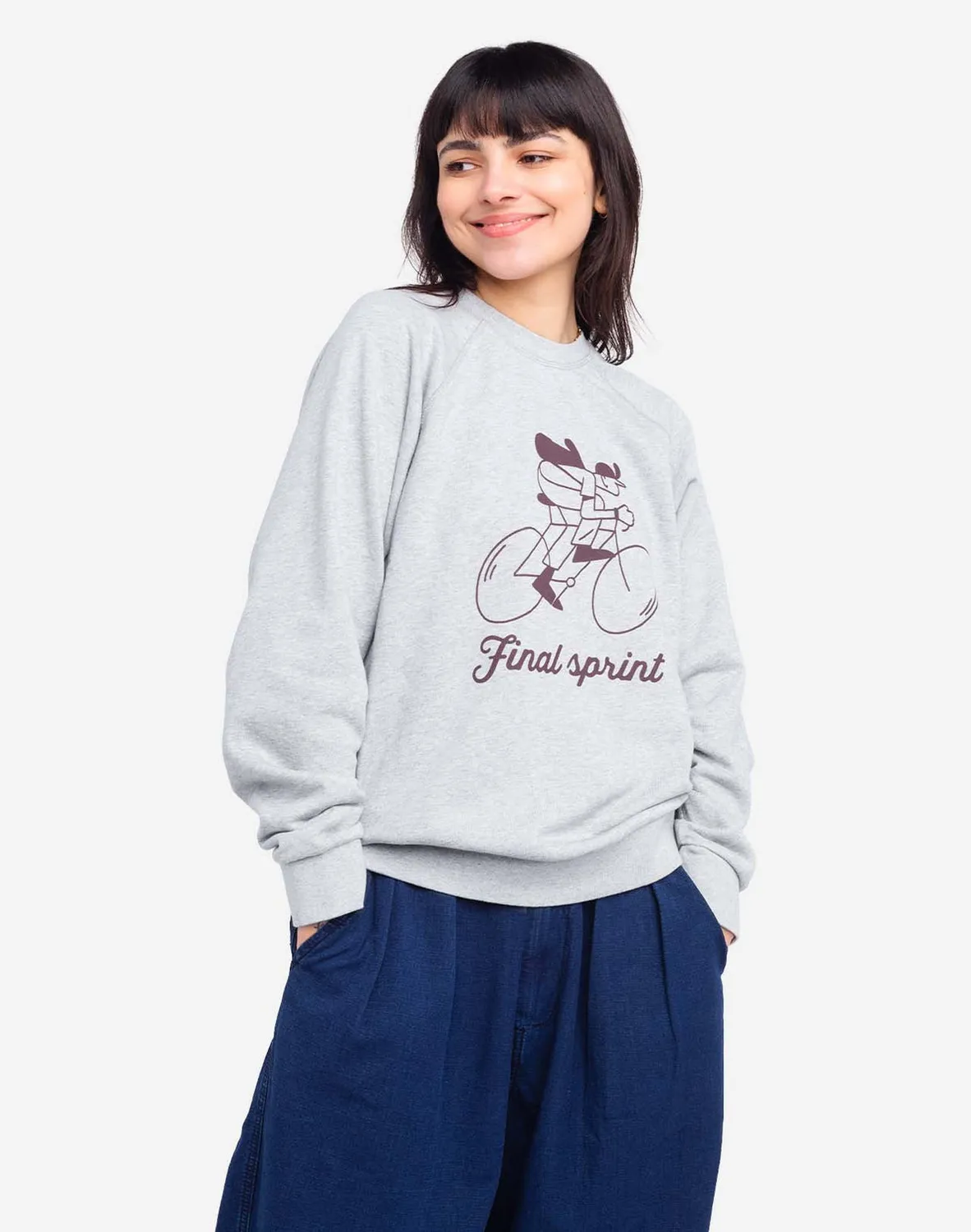OLOW Sprint sweat gris moucheté coton bio