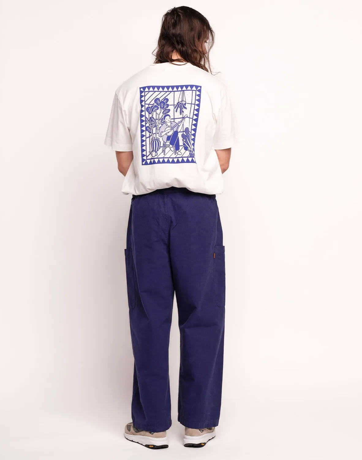 OLOW Colton pantalon large bleu outremer