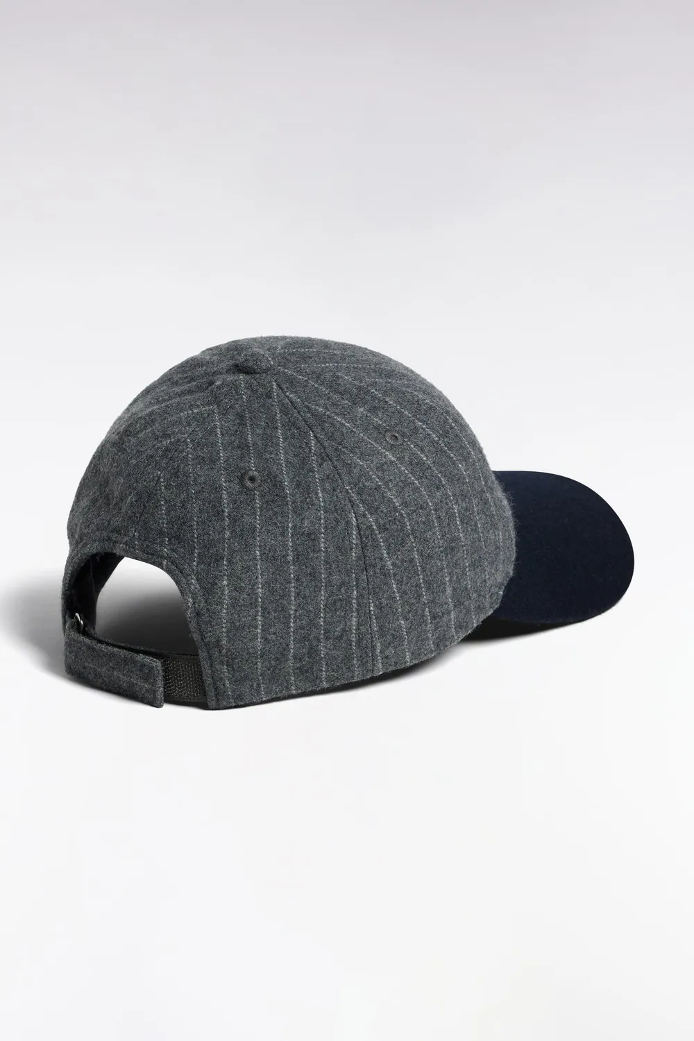 Eden Park casquette laine rayée gris patch EP