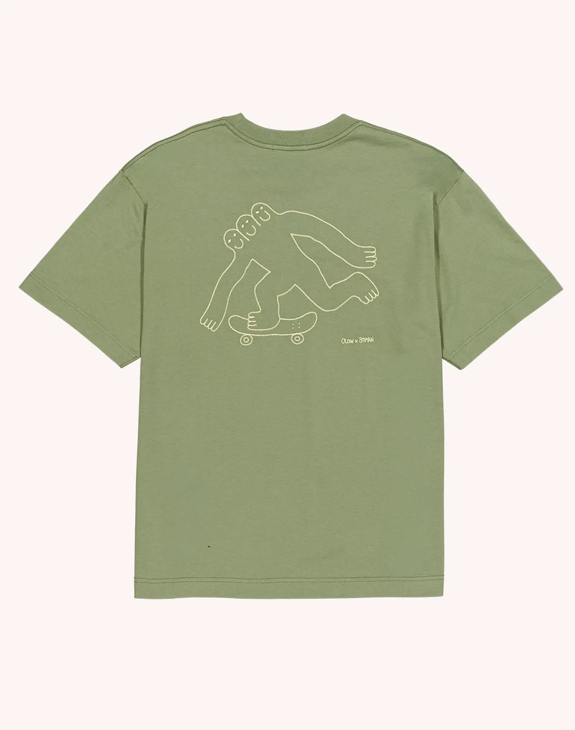 OLOW Cruising t-shirt ample vert sauge coton bio