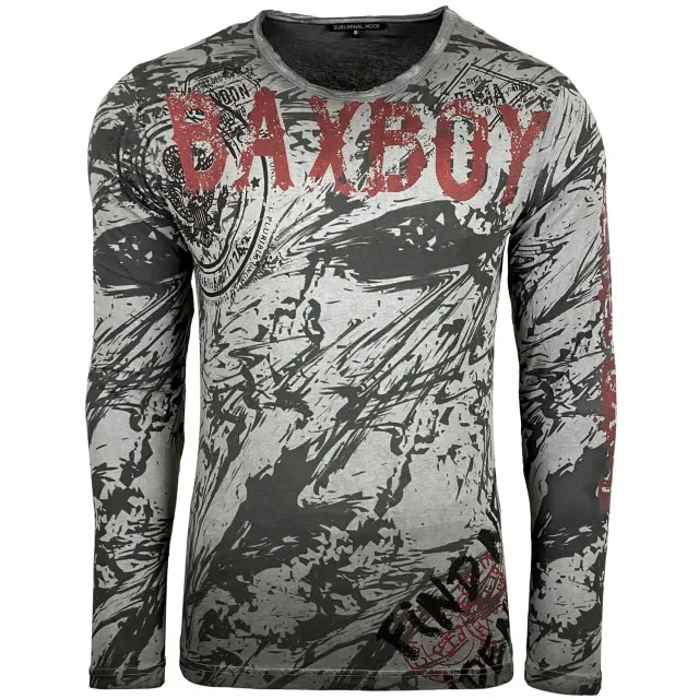 Subliminal Mode BX701 t-shirt homme gris foncé manches longues
