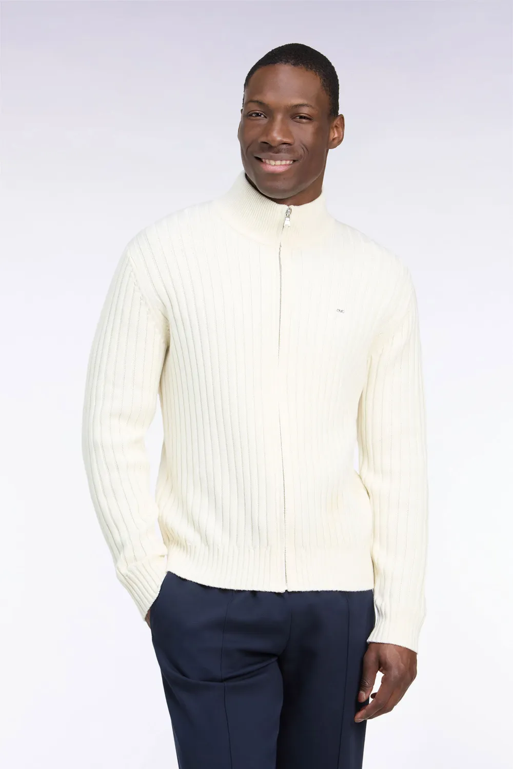 Eden Park H26MAICA0009 cardigan zippé écru laine-coton