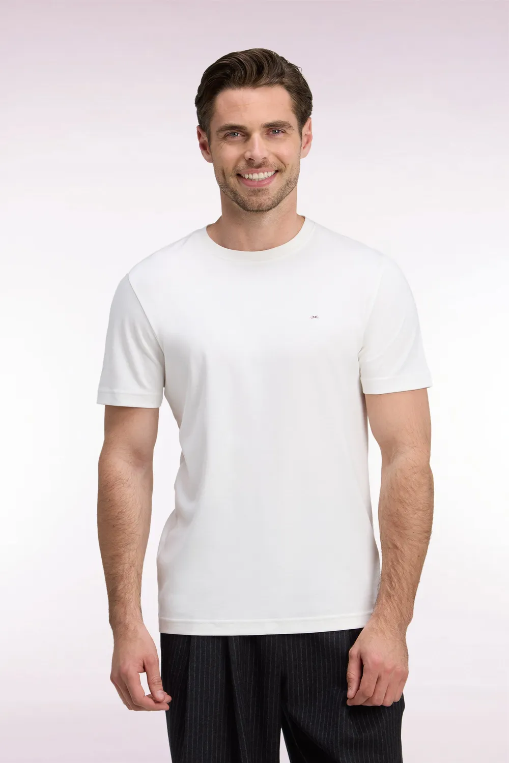 Eden Park t-shirt coton écru manches courtes coupe droite