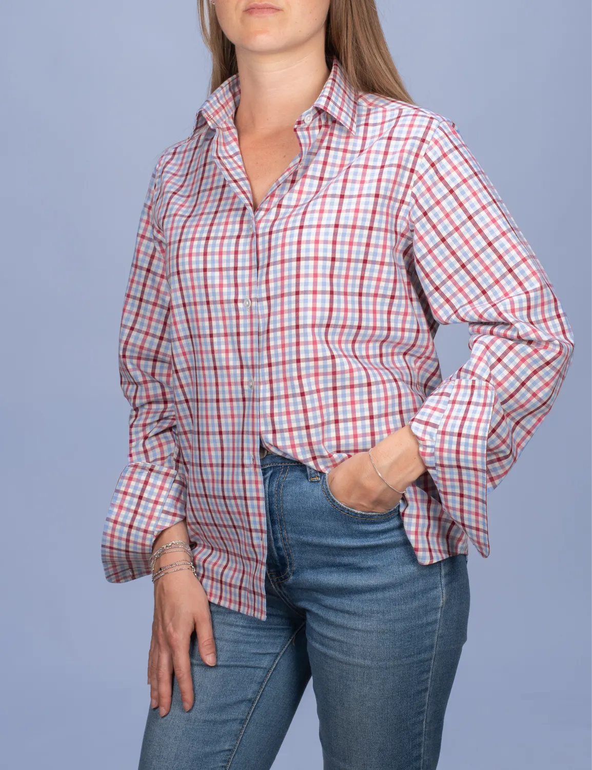La Chemise Française Carreaux Rose chemisier femme flanelle