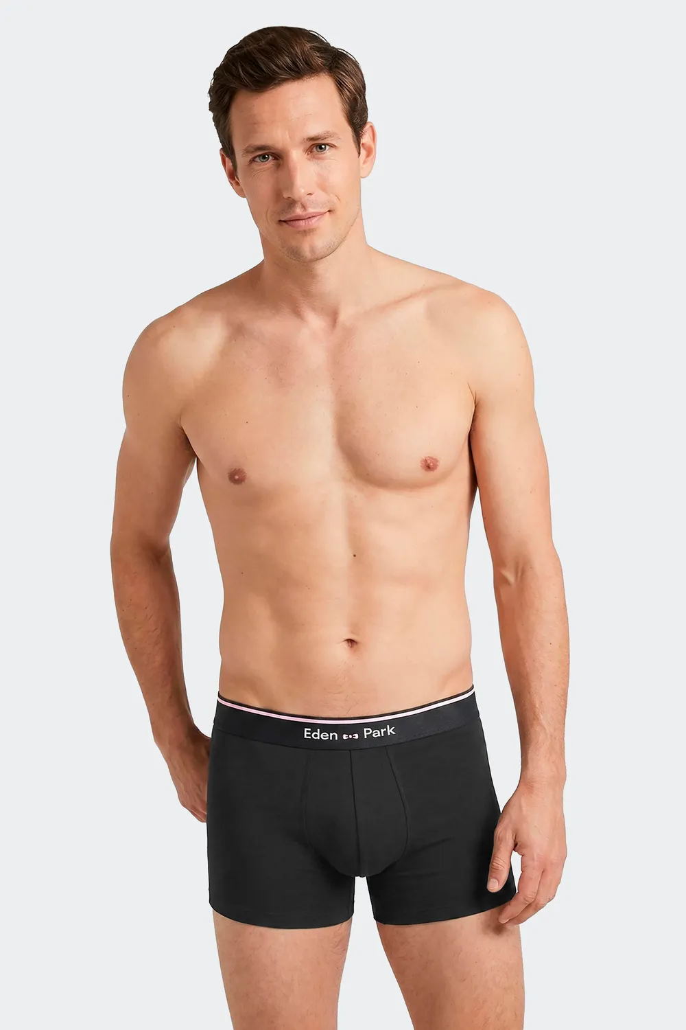 Eden Park lot de 2 boxers coton stretch marine et noir