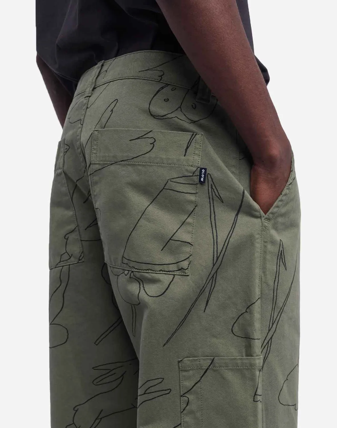 OLOW Chuck Gower pantalon kaki sérigraphié