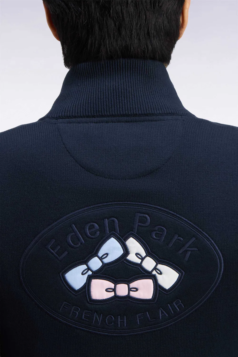Eden Park cardigan homme coton marine zippé col camionneur