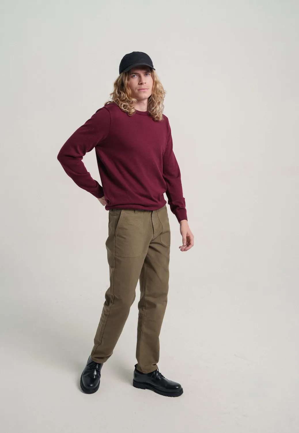 Loom Le pull fin pull laine coton beige mérinos