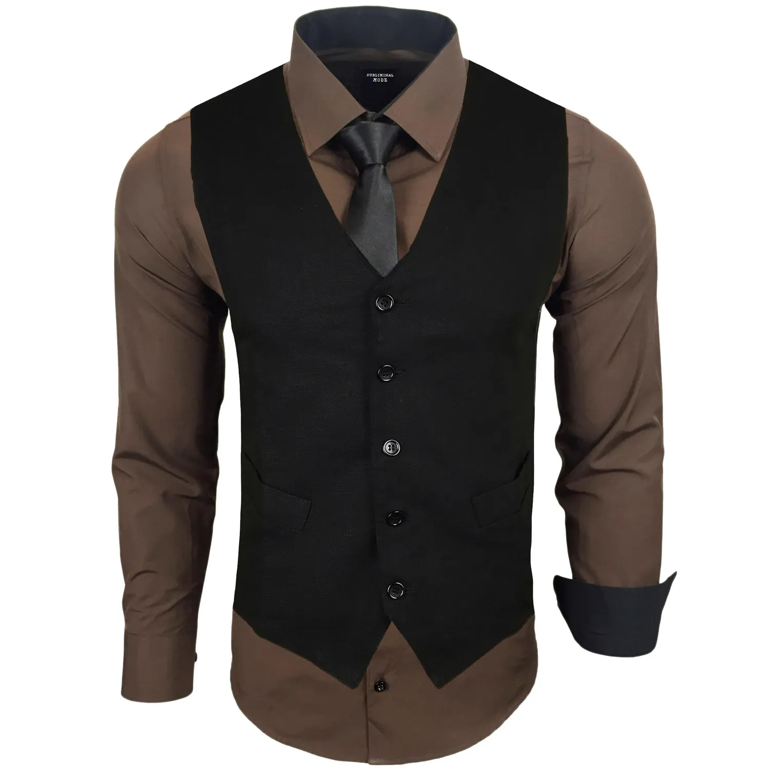 Subliminal Mode RN33 chemise cravate gilet homme