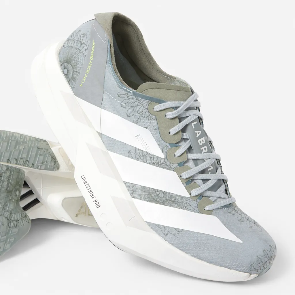 Labrum Adizero Adios Pro 4 chaussures running argent néon