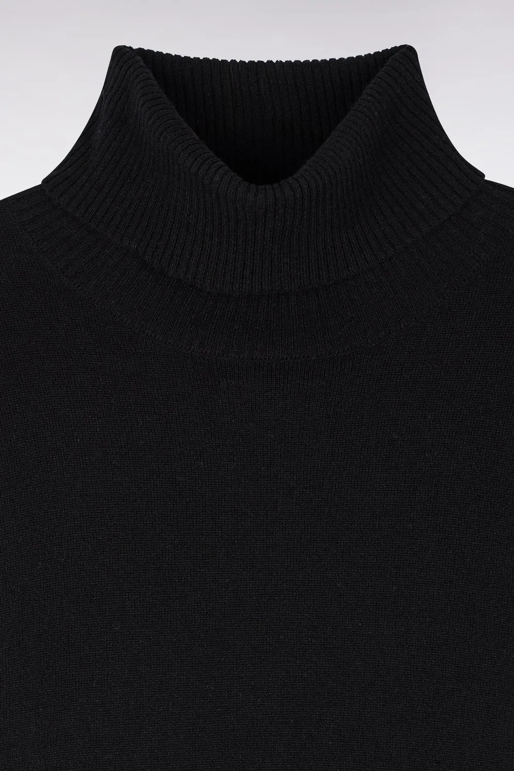 Eden Park Club Classique Pull Col Roulé Noir Cachemire