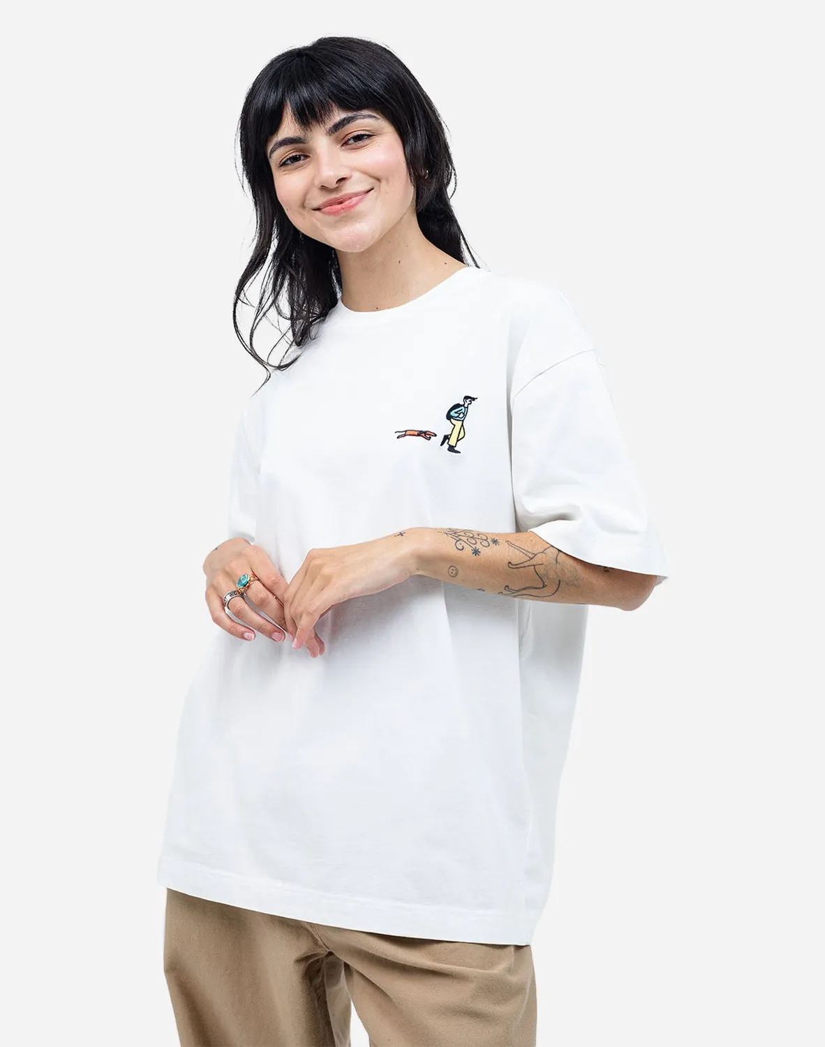 Olow Neighbourhood t-shirt écru ample coton bio