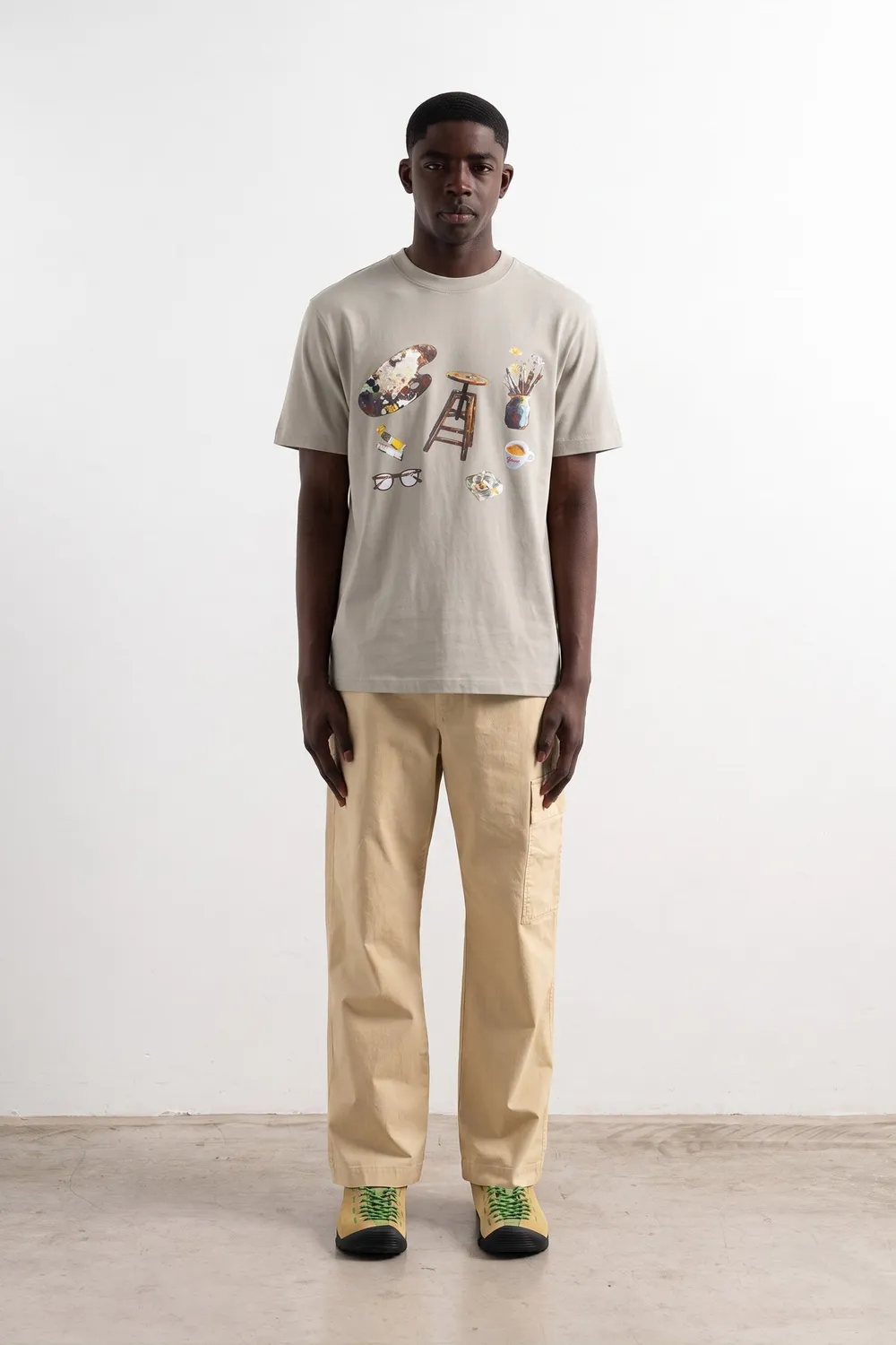 Edmmond Studios Still t-shirt taupe 190g imprimé atelier