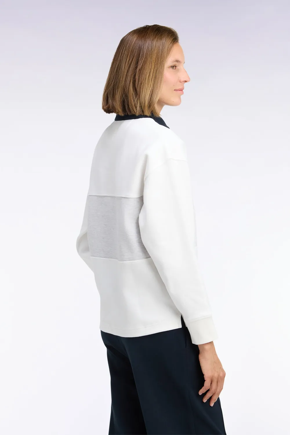 Eden Park sweatshirt interlock écru chiné loose unisexe