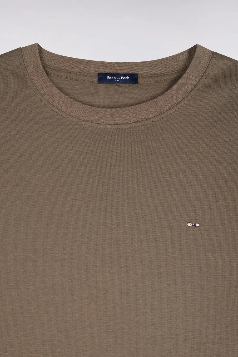 Eden Park t-shirt coton beige coupe droite col rond