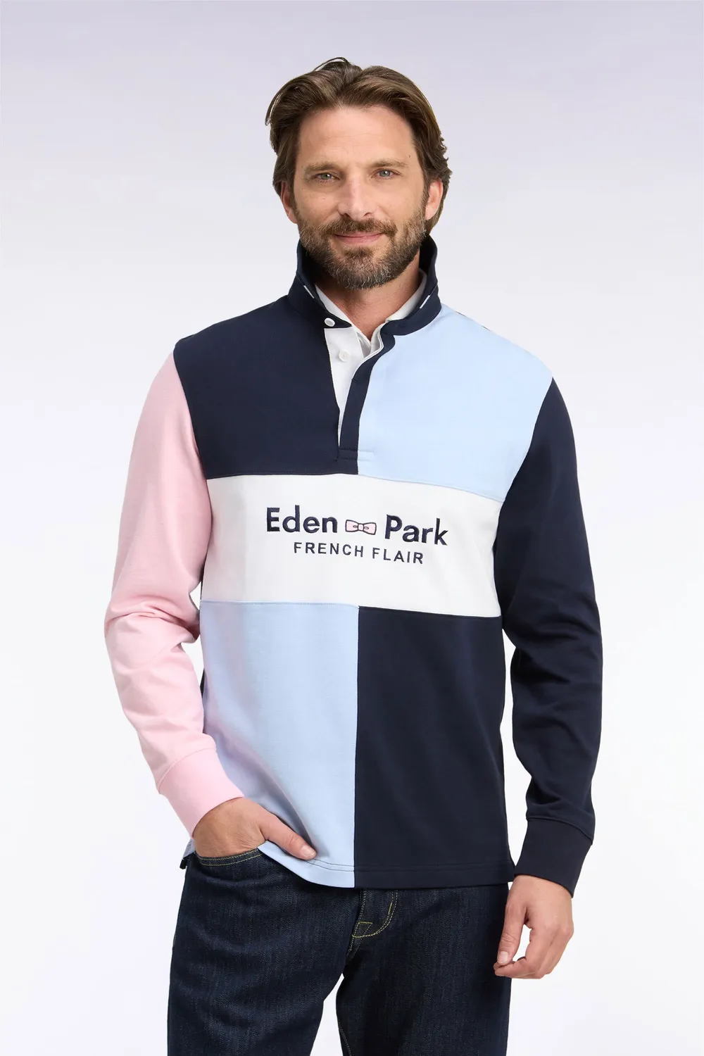 Eden Park Show Bizz maillot rugby homme marine manches longues