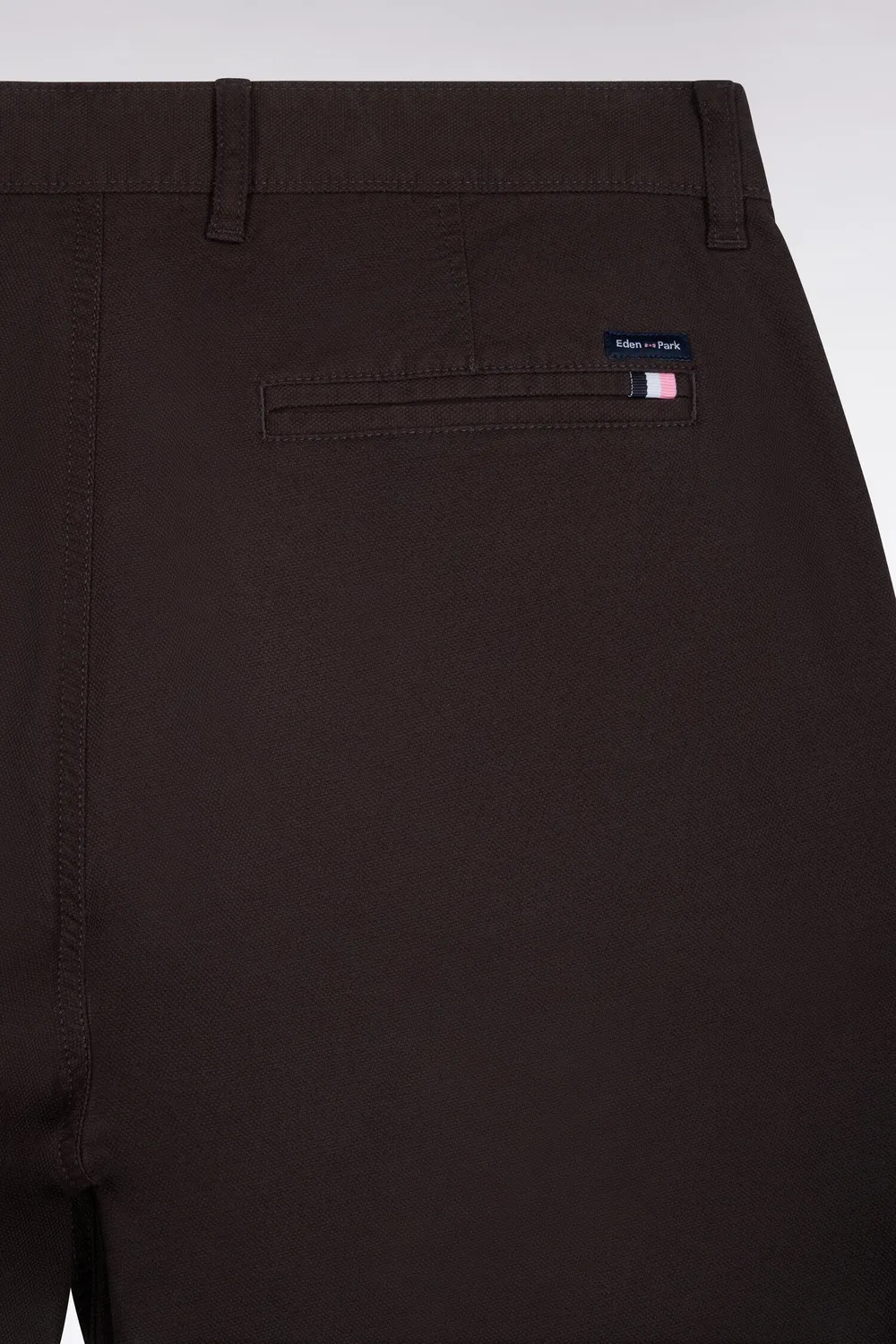 Eden Park Legend chino piqué coton stretch marron regular