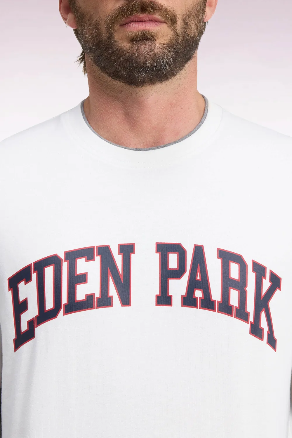 Eden Park College t-shirt manches longues écru coton