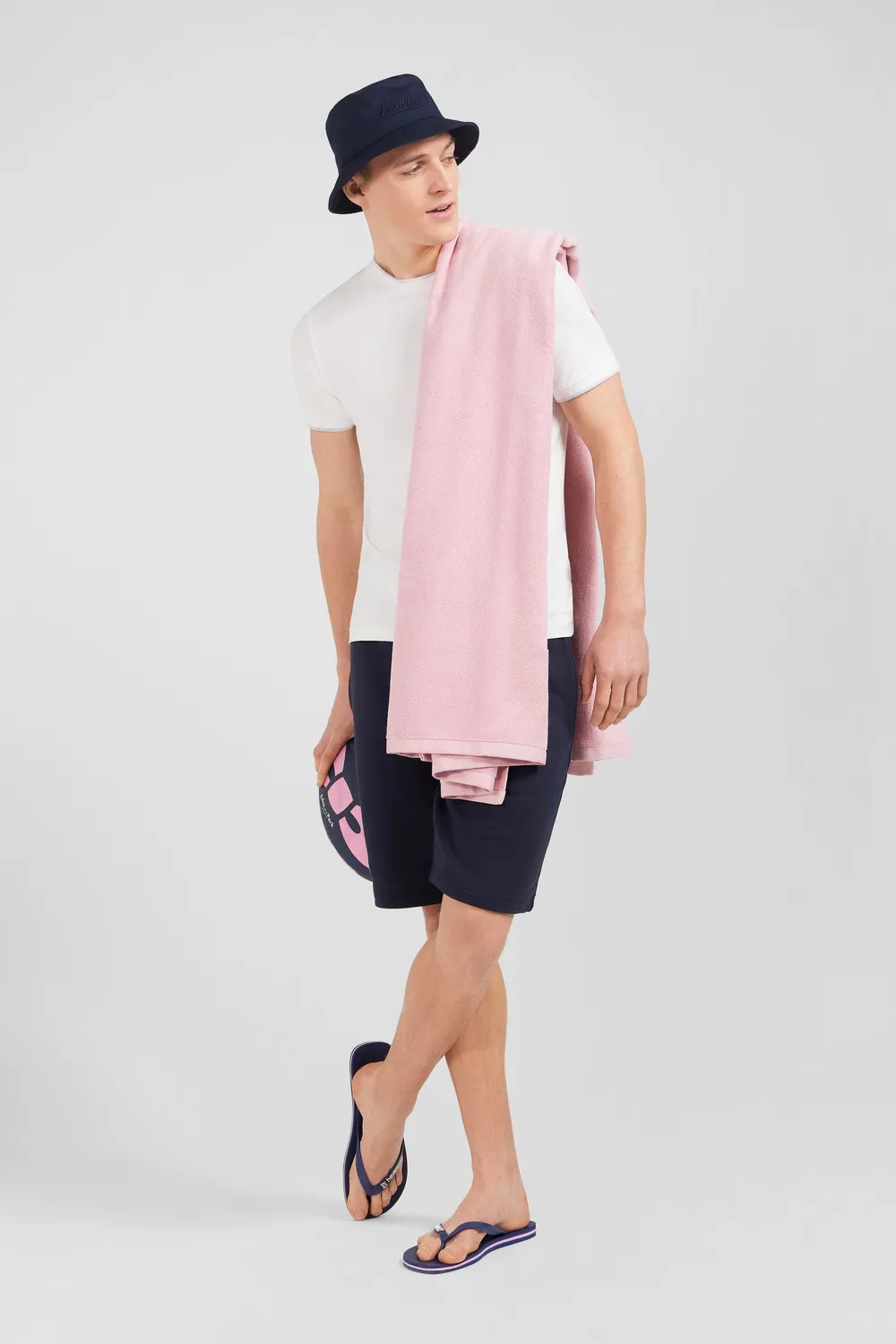 Eden Park drap de plage rose 100x180 coton