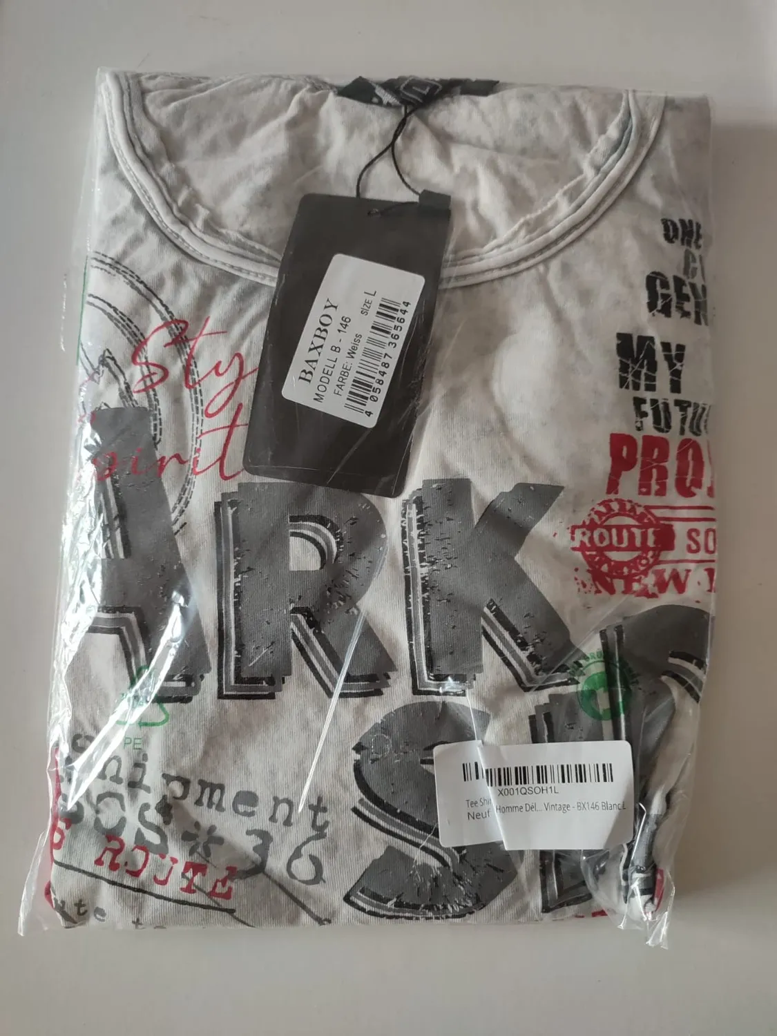 Subliminal Mode BX146 t-shirt homme coton blanc M vintage