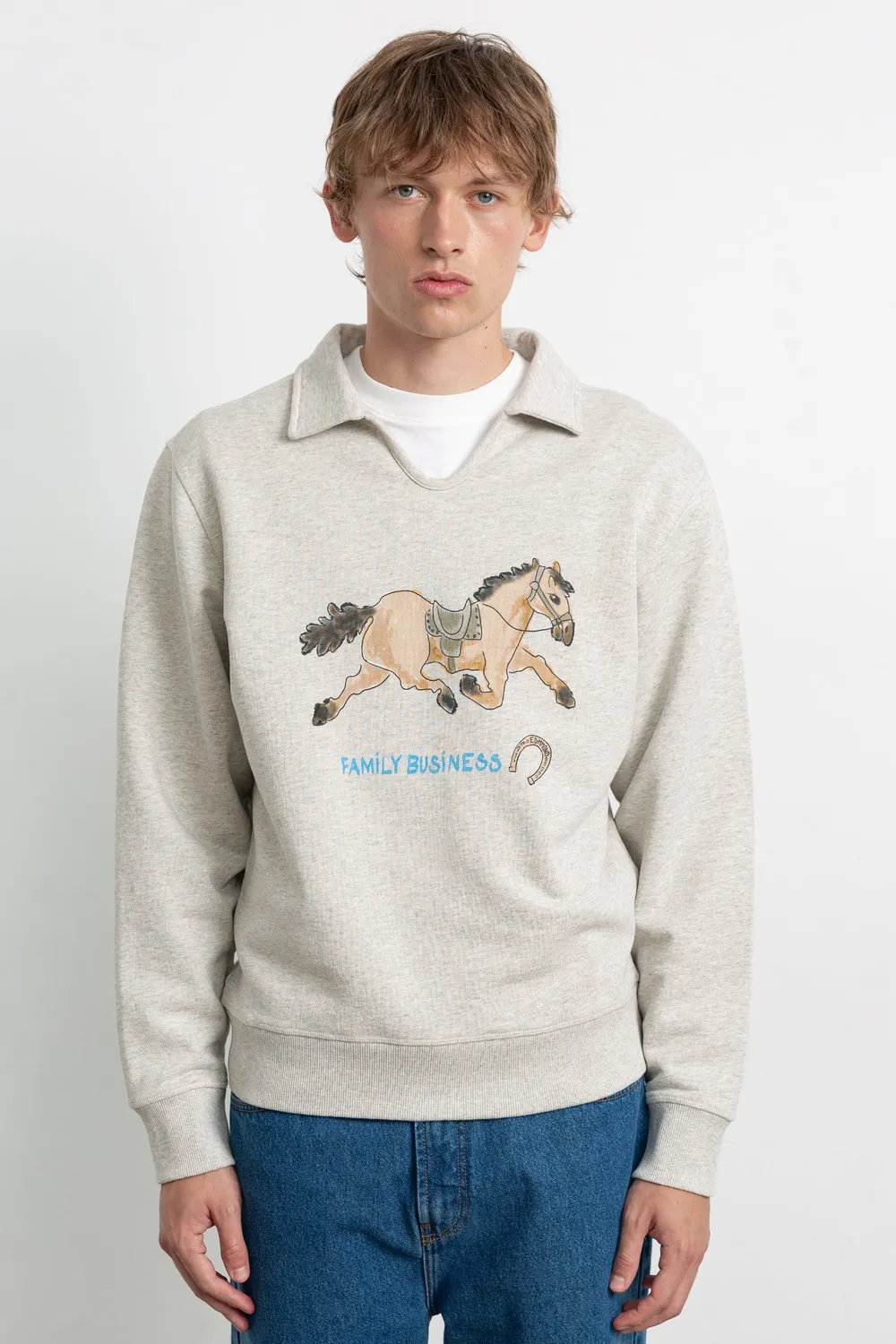 Edmmond Studios Family Business sweat polo gris clair 450gr